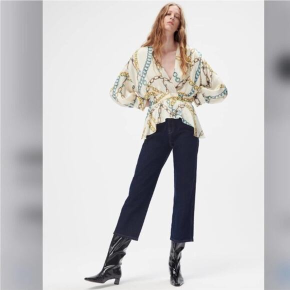 Zara Chain Print Top Size Medium - Picture 3 of 9